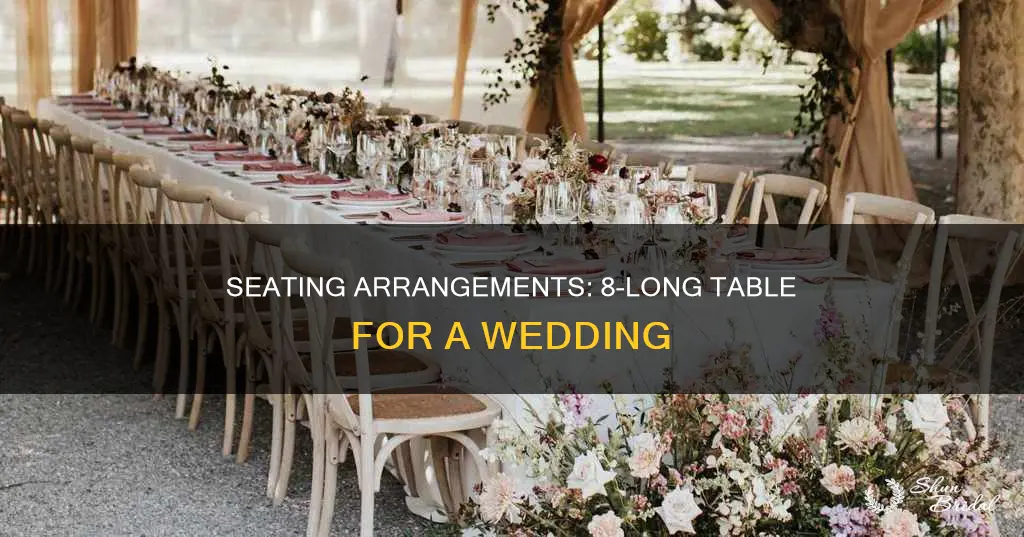 how many people sit at a 8 long table wedding