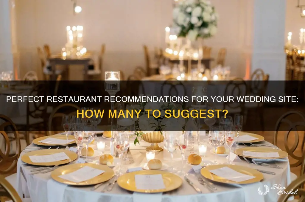 how many restaurants to recommend on wedding site