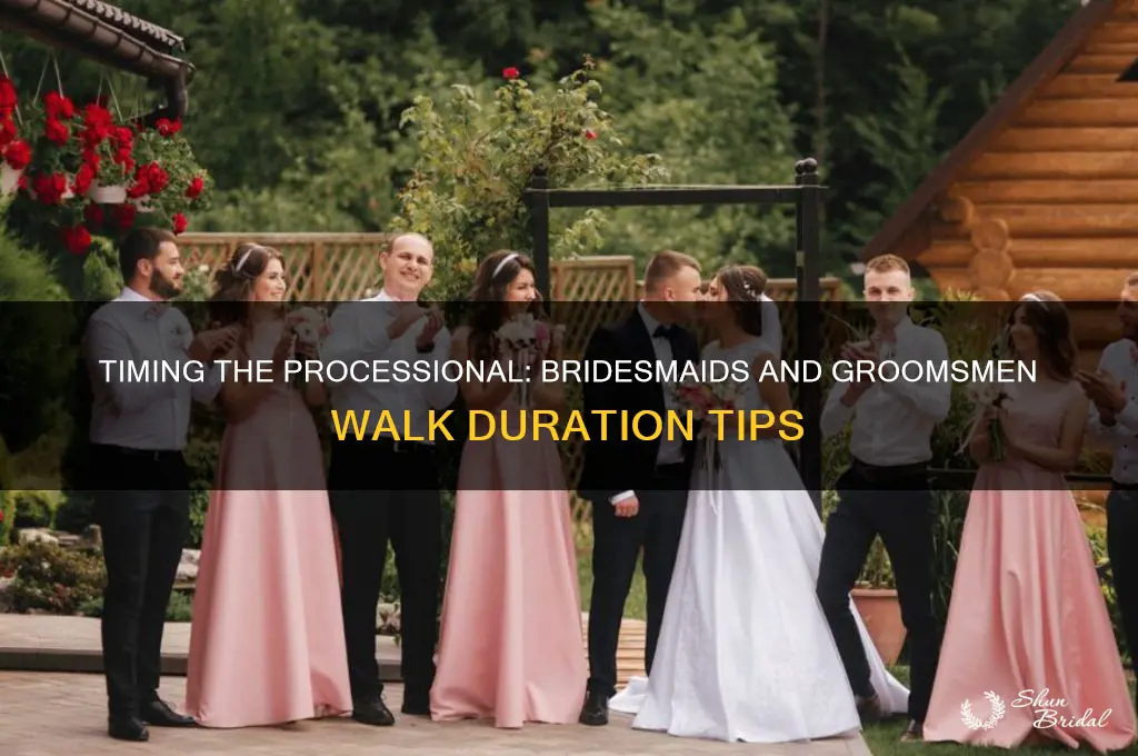 how many seconds each bridesmaid groomsmen for processional