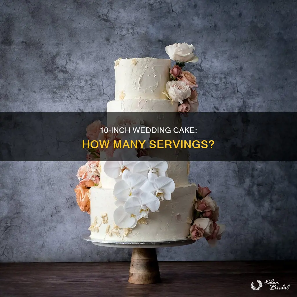 how many servings in a 10 inch wedding cake