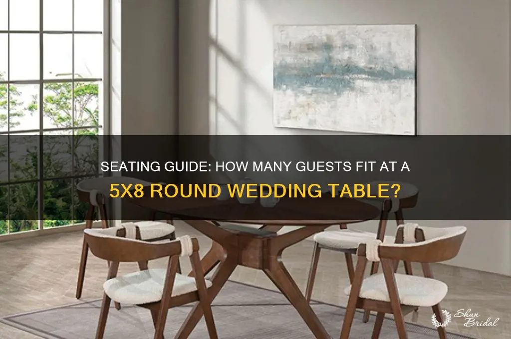 how many sit a 5x8 round table for wedding