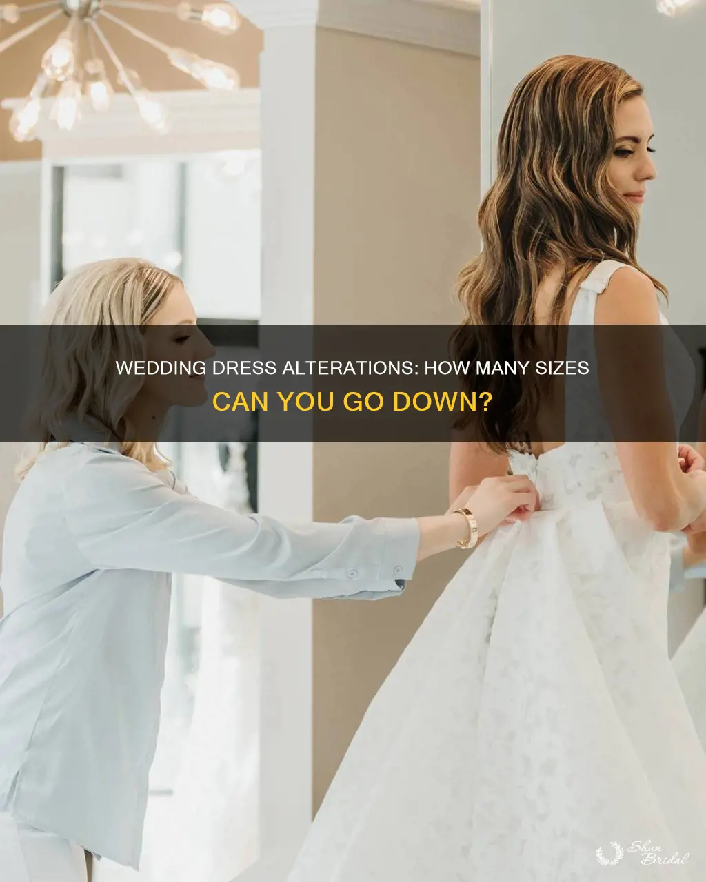 how many sizes can a wedding dress be taken in