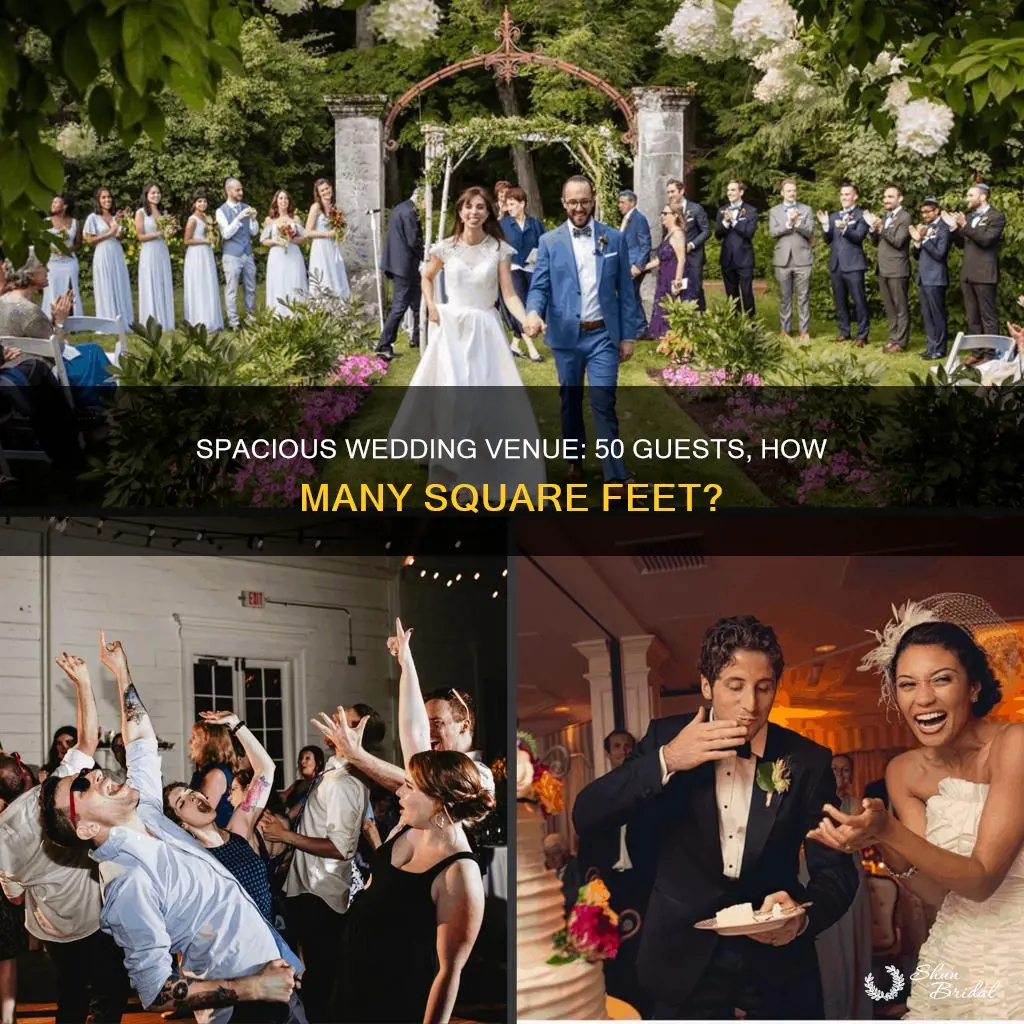 how many sq feet needed for wedding for 50