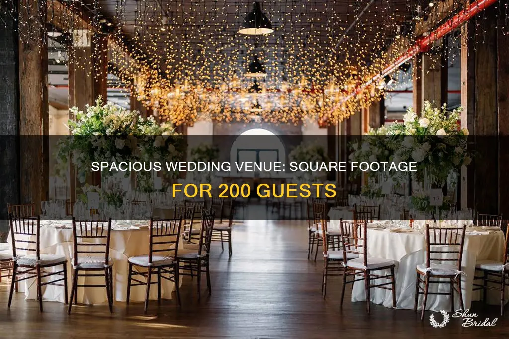 how many square feet for 200 person wedding