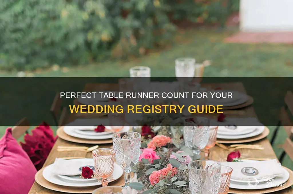 how many table runners to register for wedding