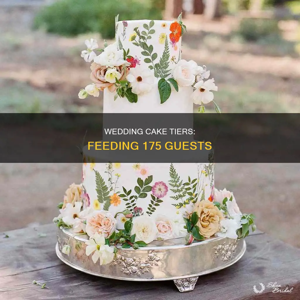 how many tiers for a wedding cake to feed 175