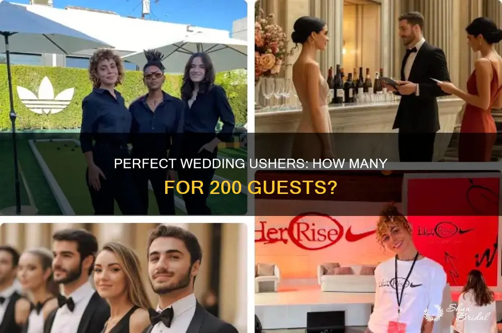 how many ushers for a wedding of 200