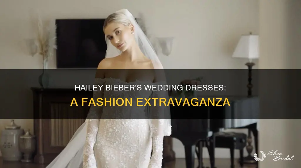 how many wedding dresses did hailey bieber have