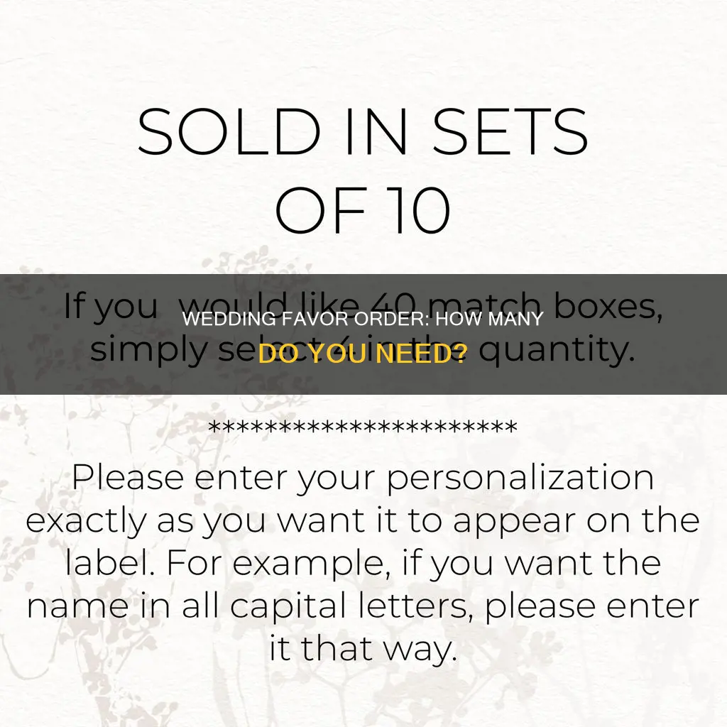 how many wedding favors to order