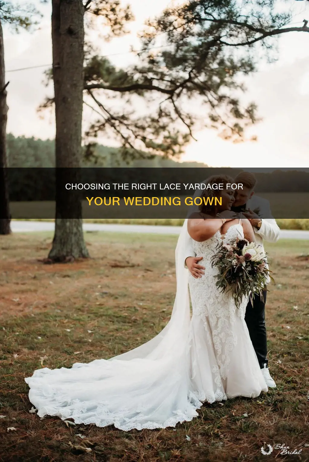 how many yards of lace for a wedding dress