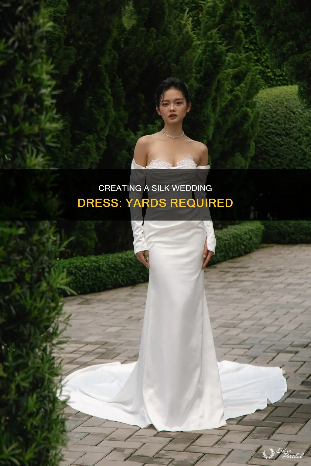 how many yards of silk for a wedding dress