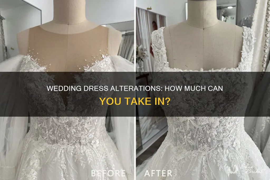how much can a lace wedding dress be taken in