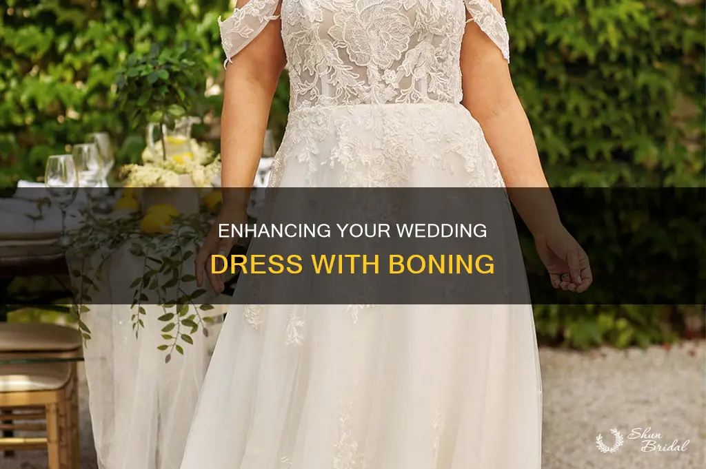 how much to add boning to wedding dress
