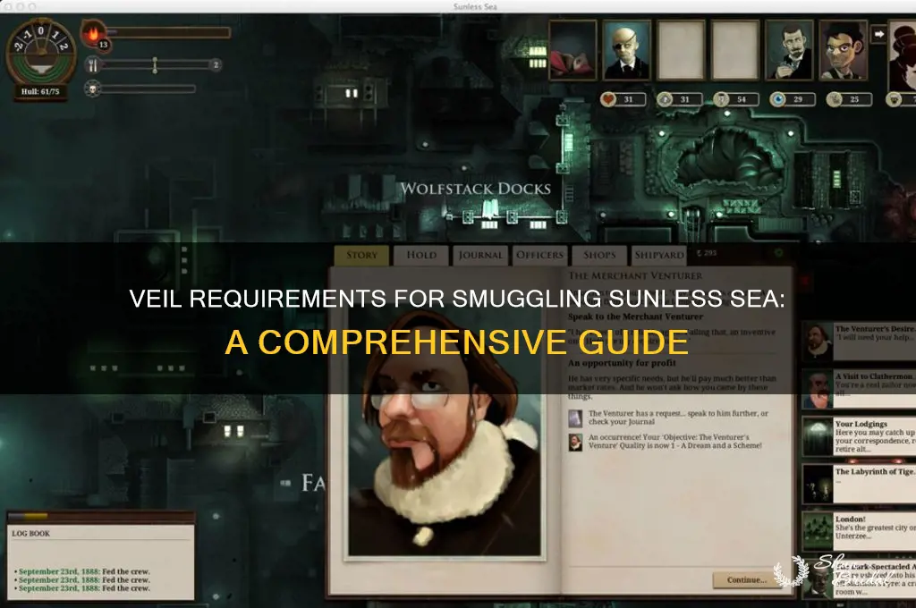 how much veil is needed to smuggle sunless sea