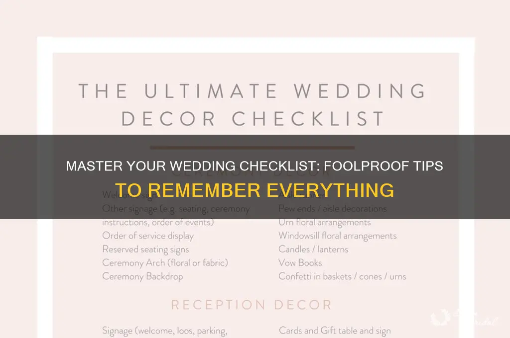 how not to forget anything for your wedding