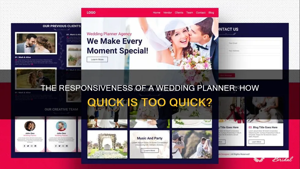 how responsive should a wedding planner be