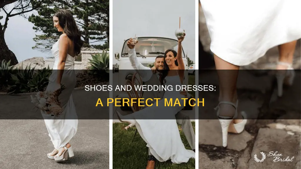 how should a wedding dress worn with shoes look