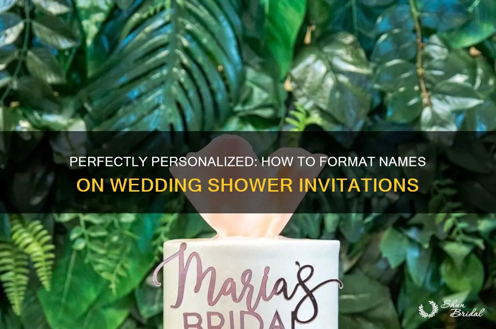 how should names appear on wedding shower card
