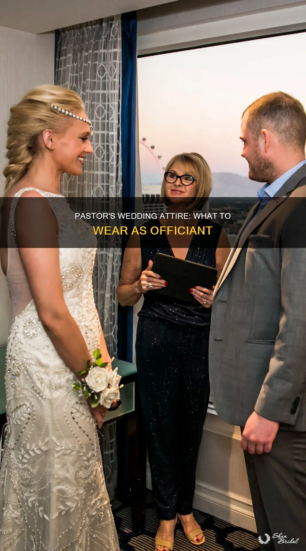 how should the pastor be dressed as the wedding officiant