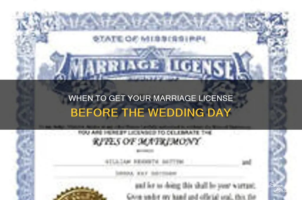 how soon before wedding marriage lisence