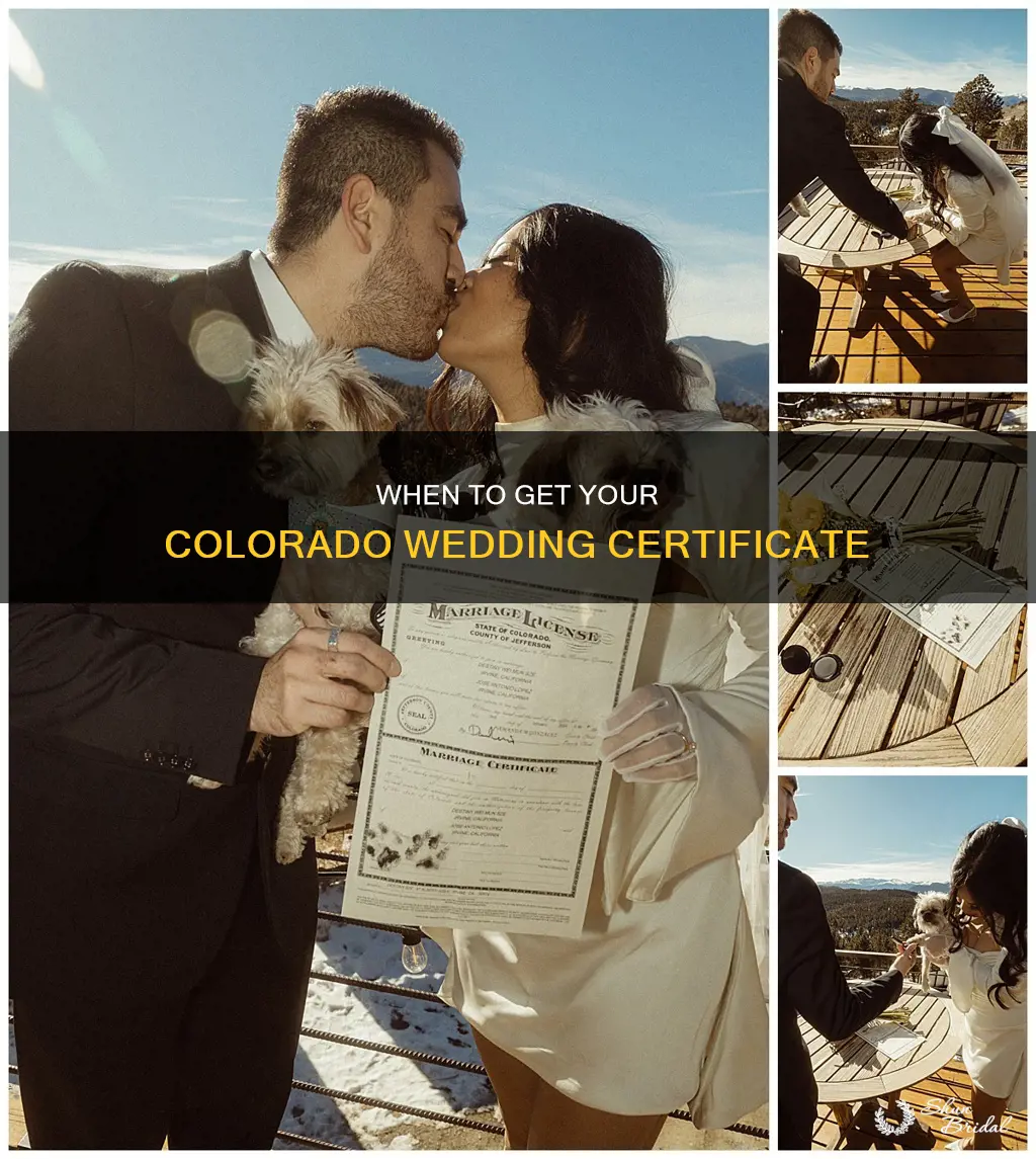 how soon do you need to get wedding certificate colorado