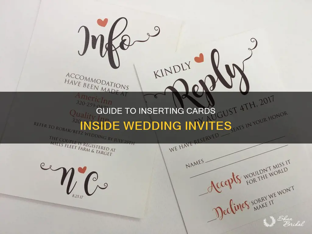 how t add insert cards inside wedding invitations