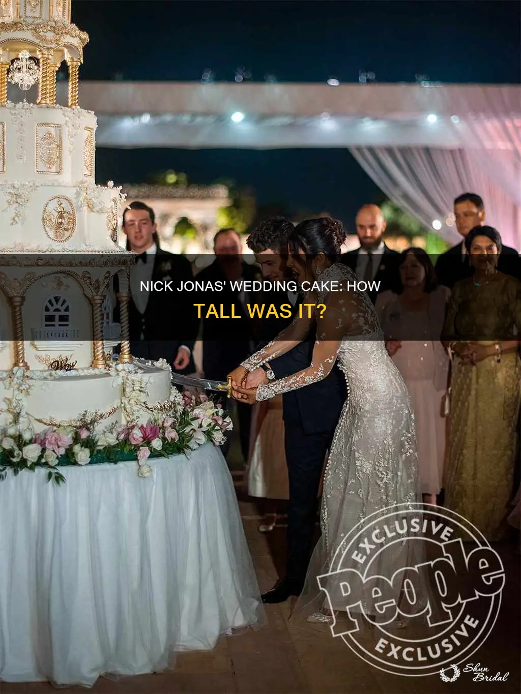 how tall was nick jonas wedding cake