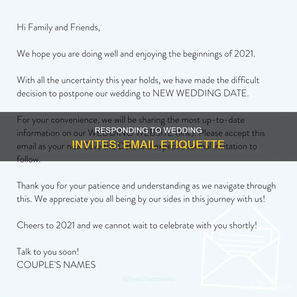 how to accept a wedding invitation by email