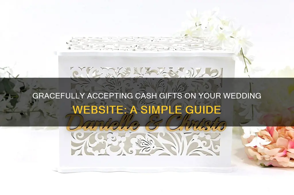 how to accept cash gifts on my wedding website