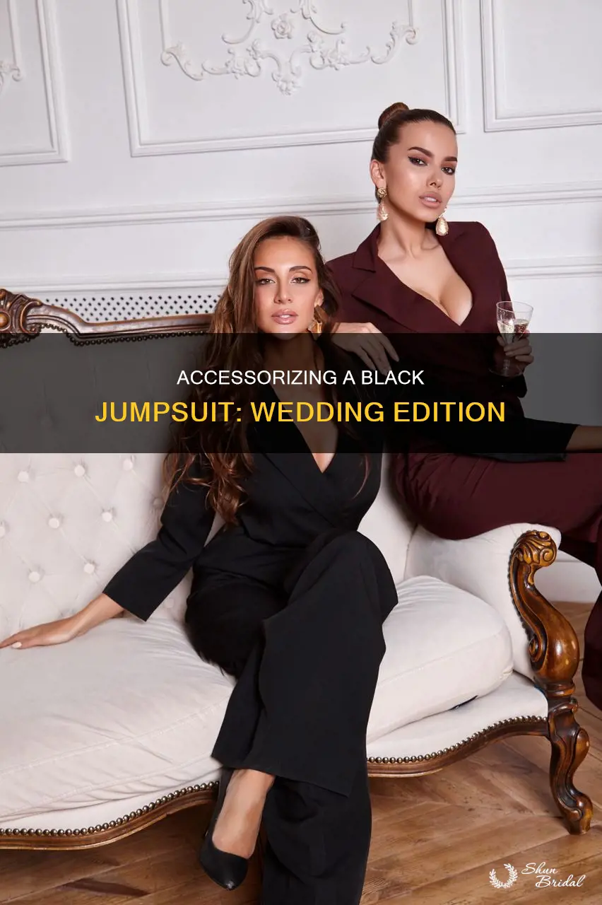 how to accessorize a black jumpsuit for a wedding