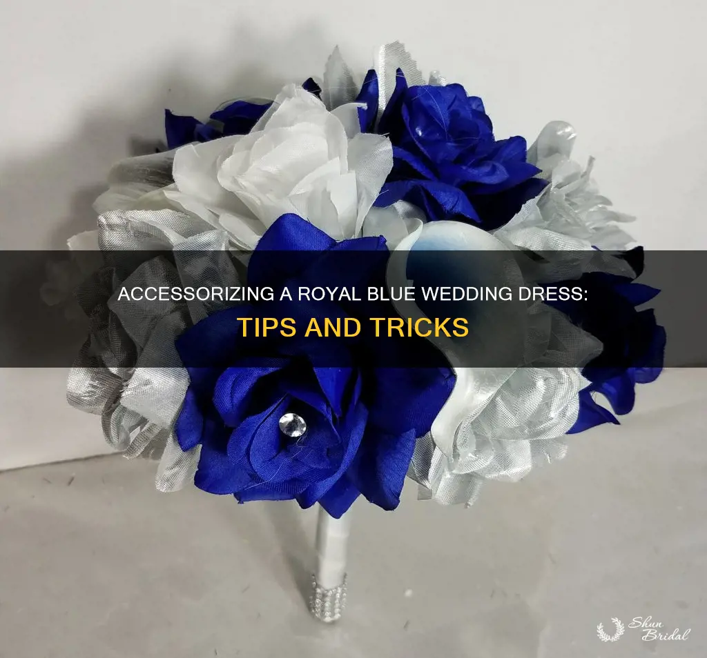 how to accessorize a royal blue dress for a wedding