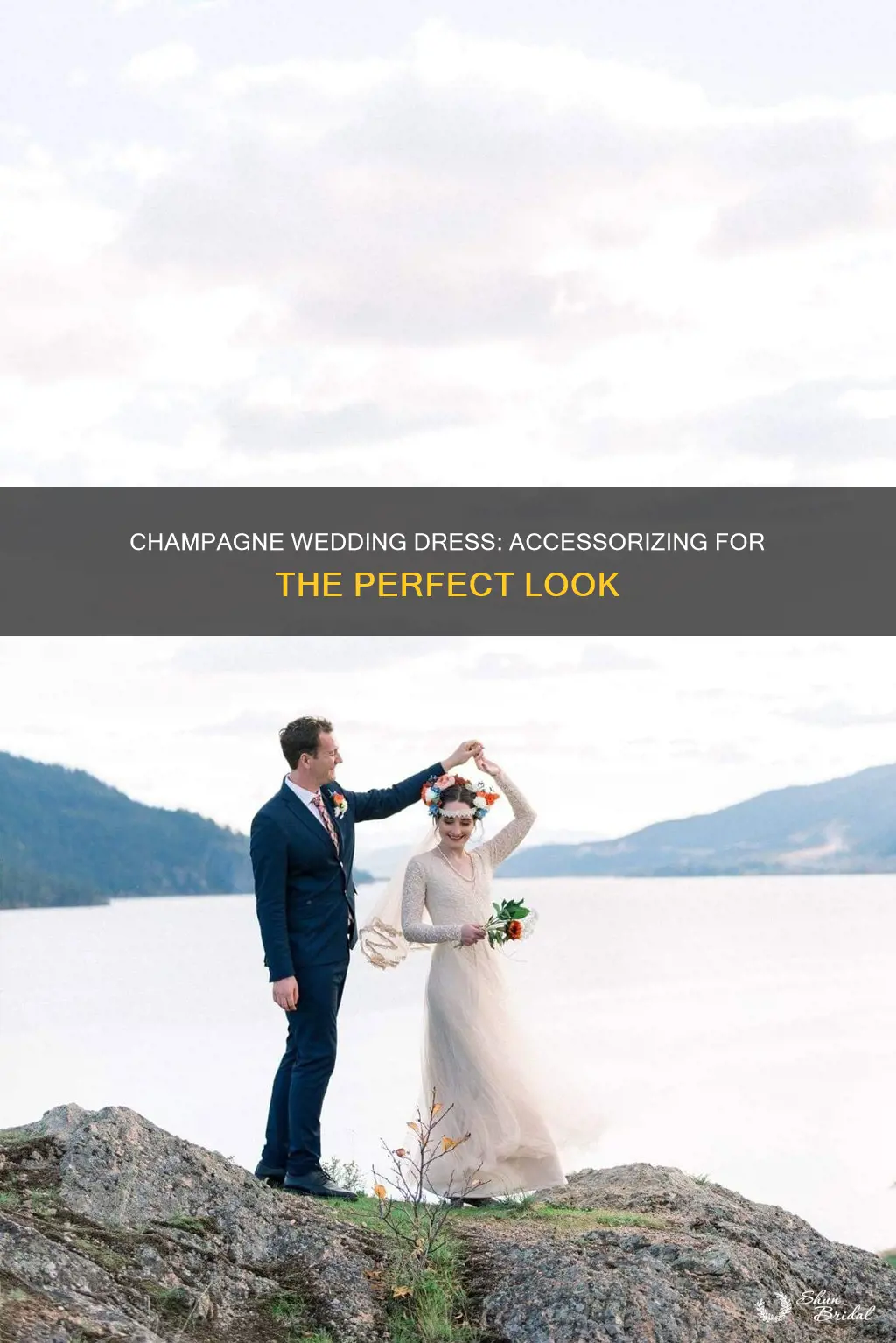 how to accessorize champagne wedding dress