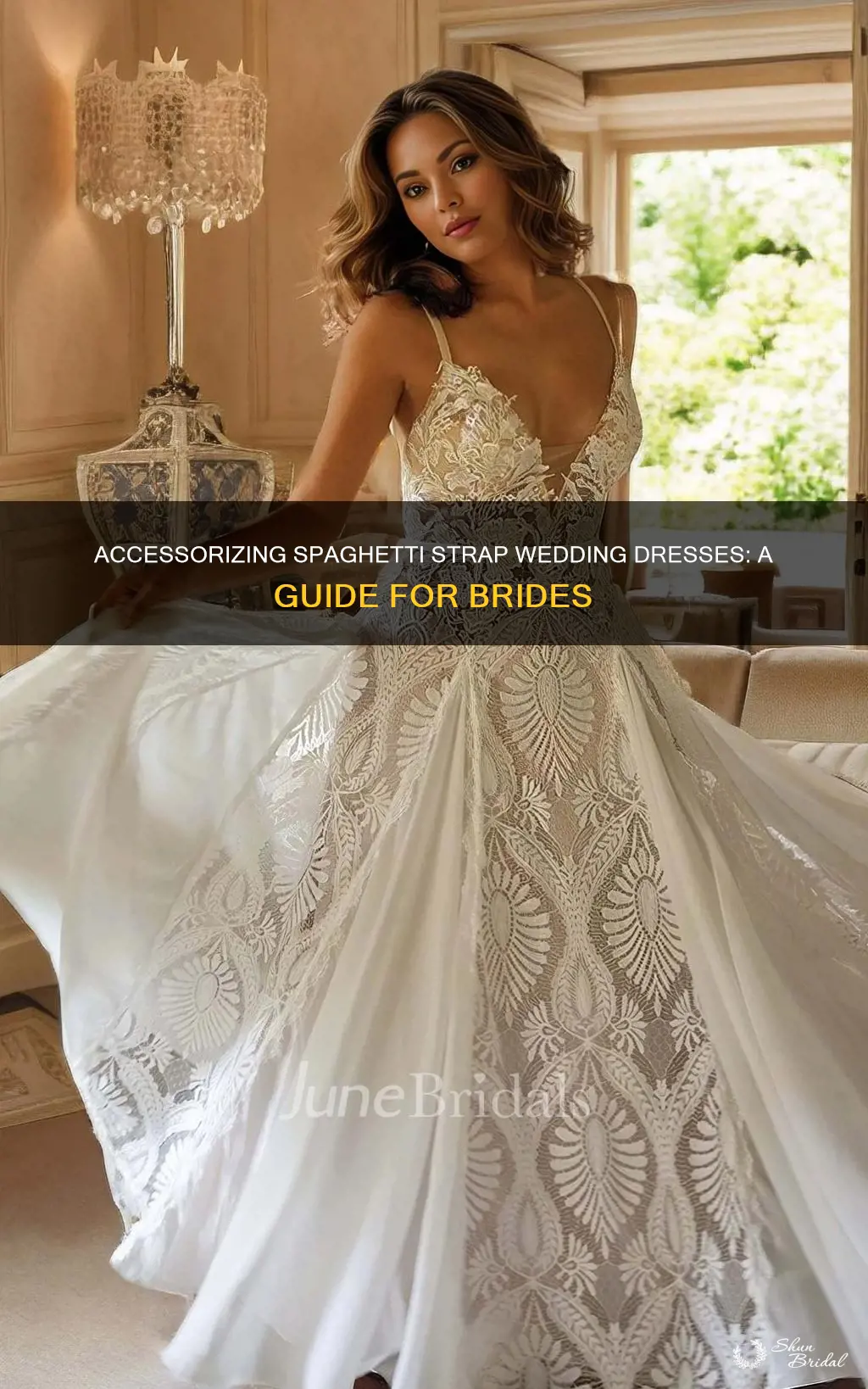 how to accessorize spaghetti strap wedding dress