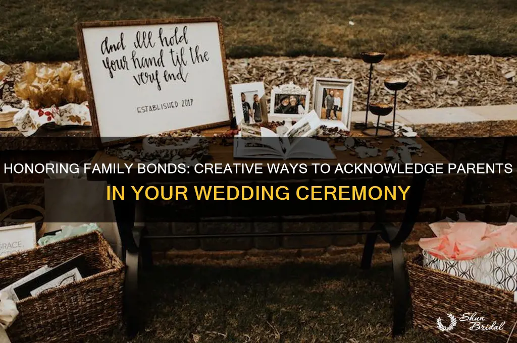 how to acknowledge parents in wedding ceremony