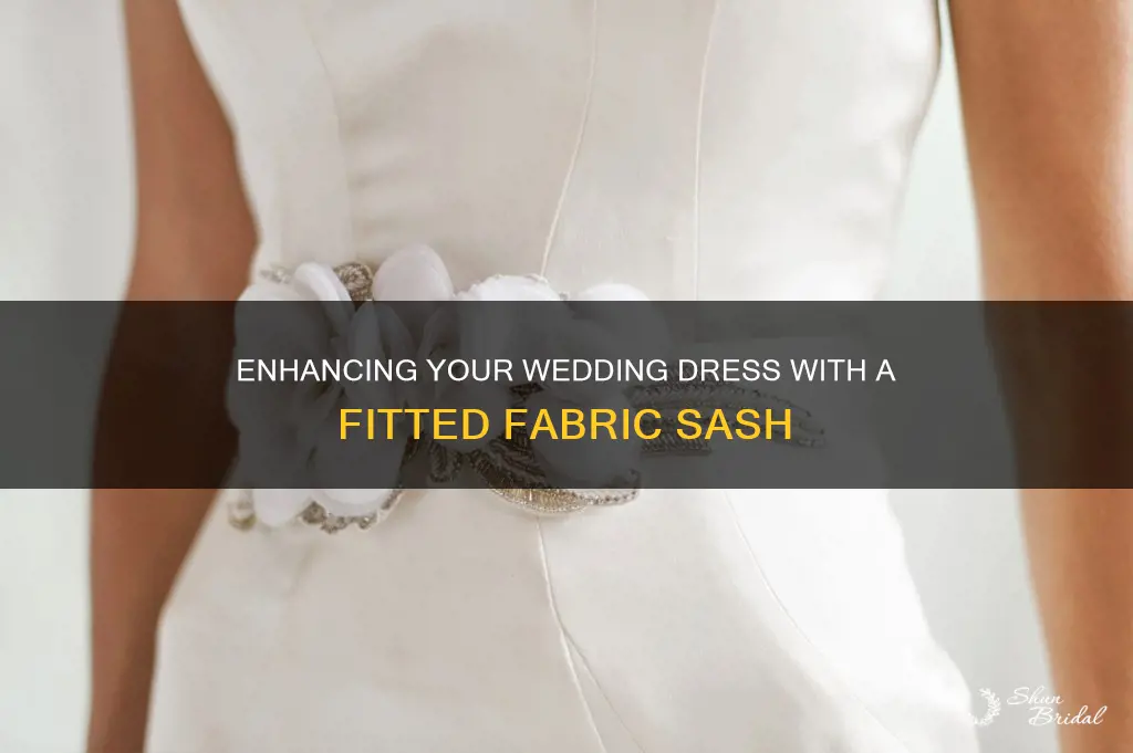 how to add a fitted fabric sash to wedding dress