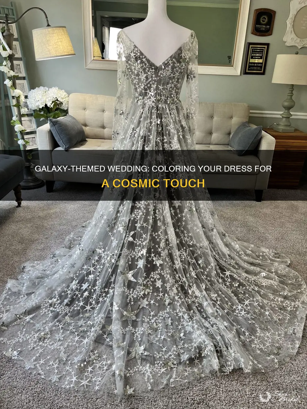 how to add a galaxy color to a wedding dress