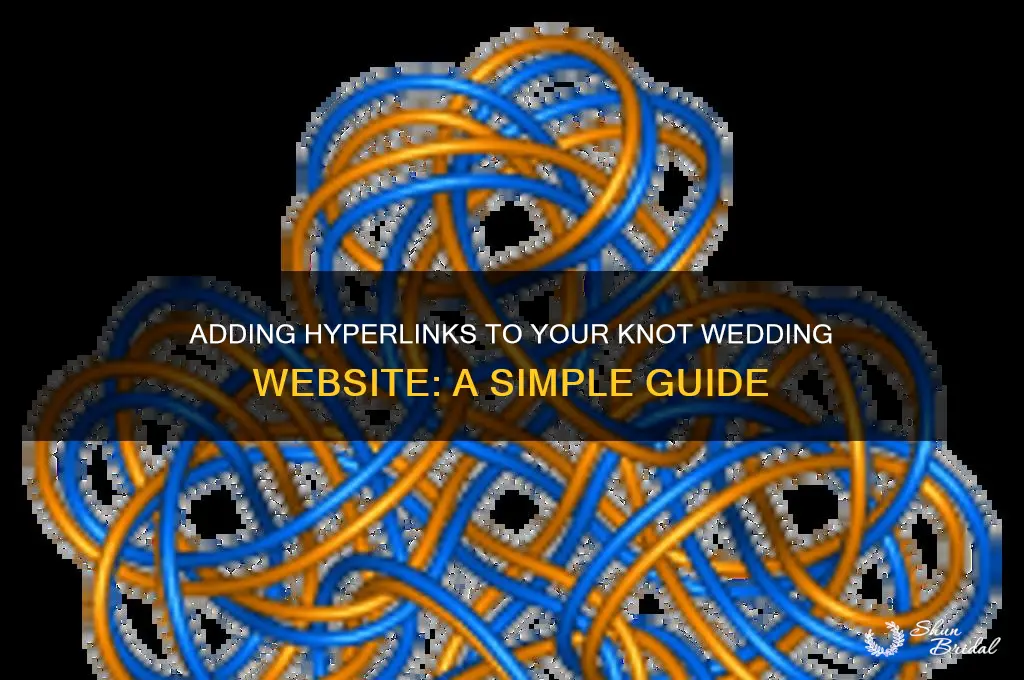 how to add a hyperlink in the knot wedding website
