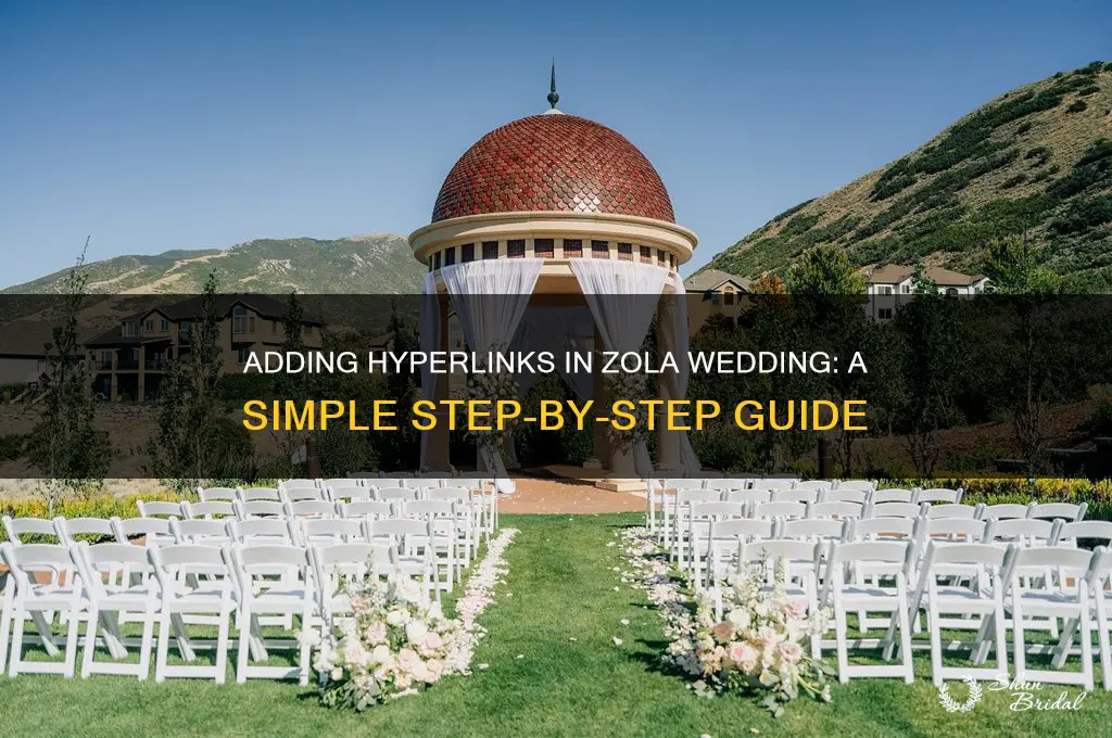 how to add a hyperlink in zola wedding