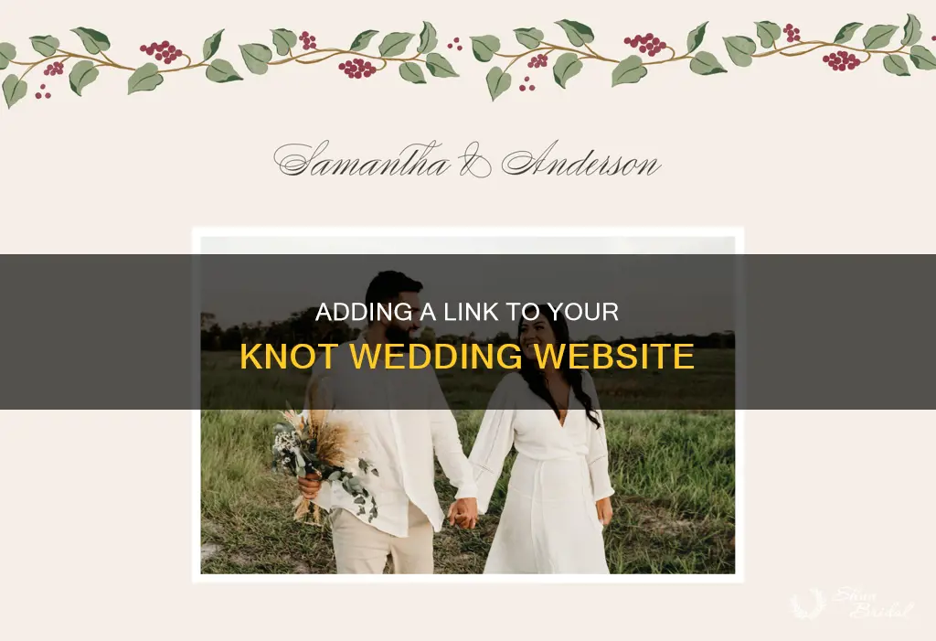 how to add a link to the knot wedding website