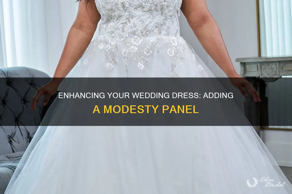 how to add a modesty panel to a wedding dress