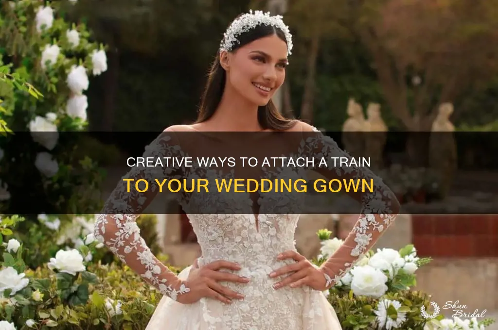 how to add a train to a wedding gown