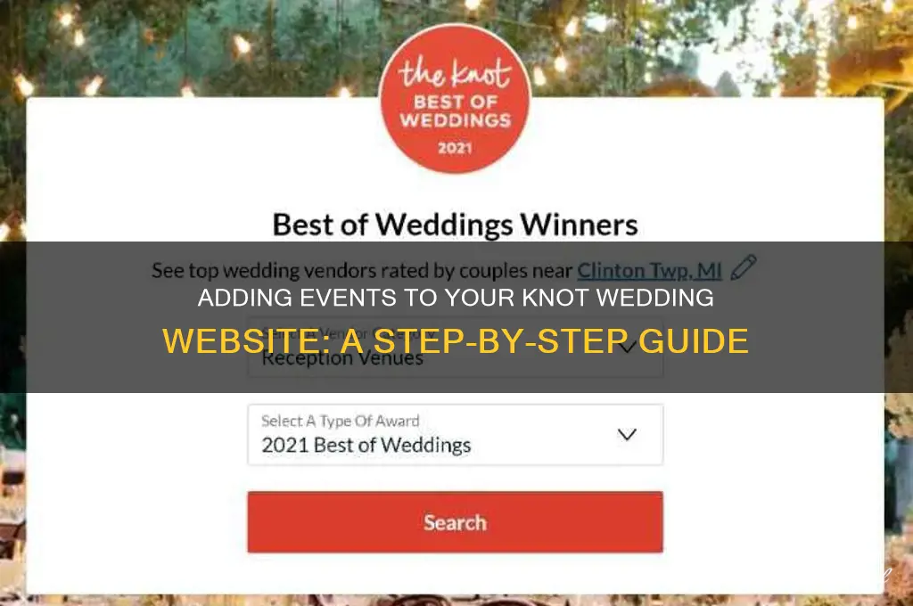 how to add an event on the knot wedding website
