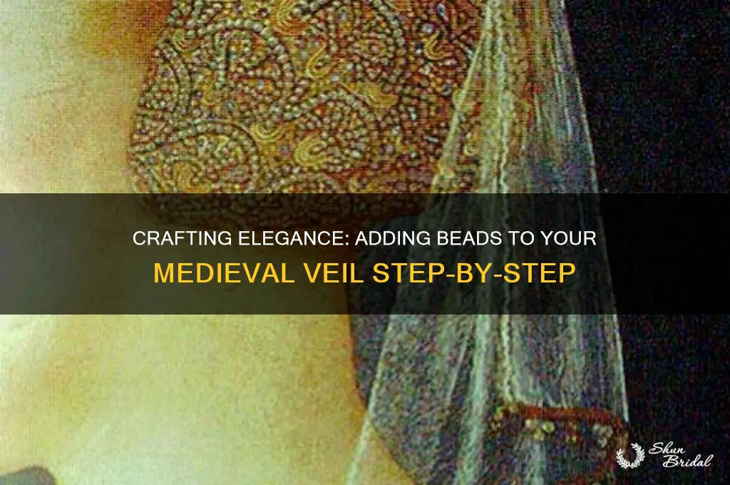 how to add beads to a medieval veil