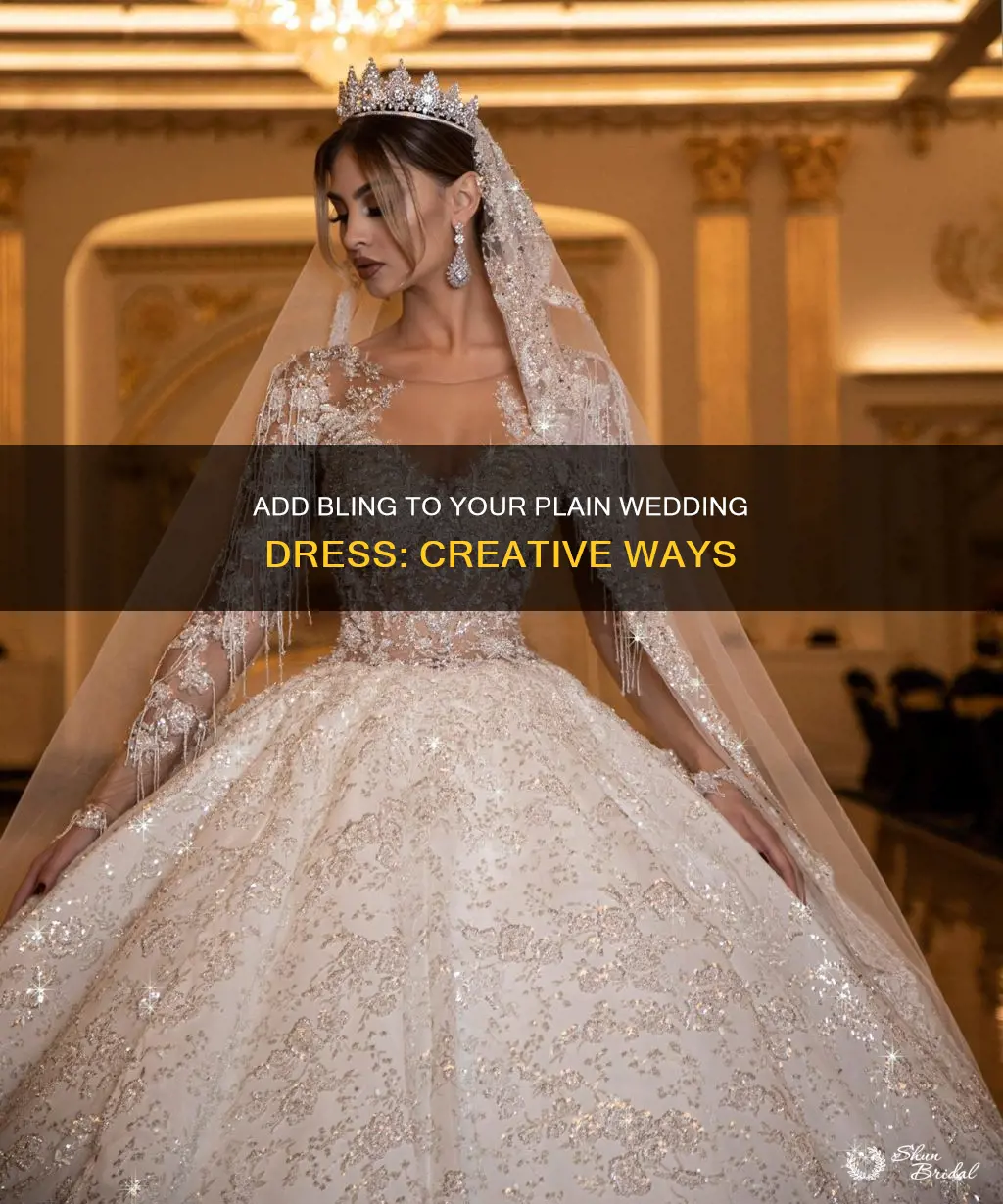 how to add bling to a plain wedding dress