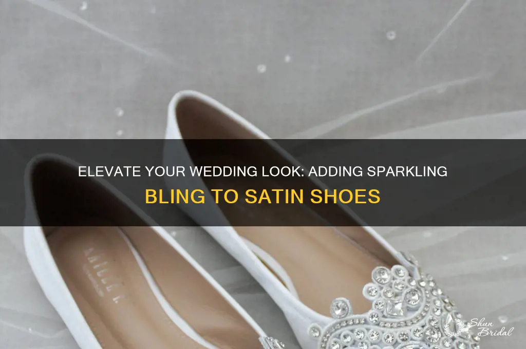 how to add bling to satin wedding shoes