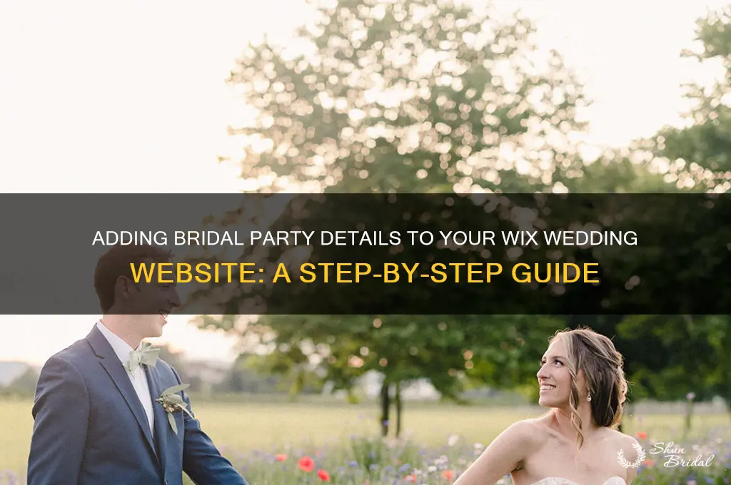 how to add bridal party information to wix wedding website
