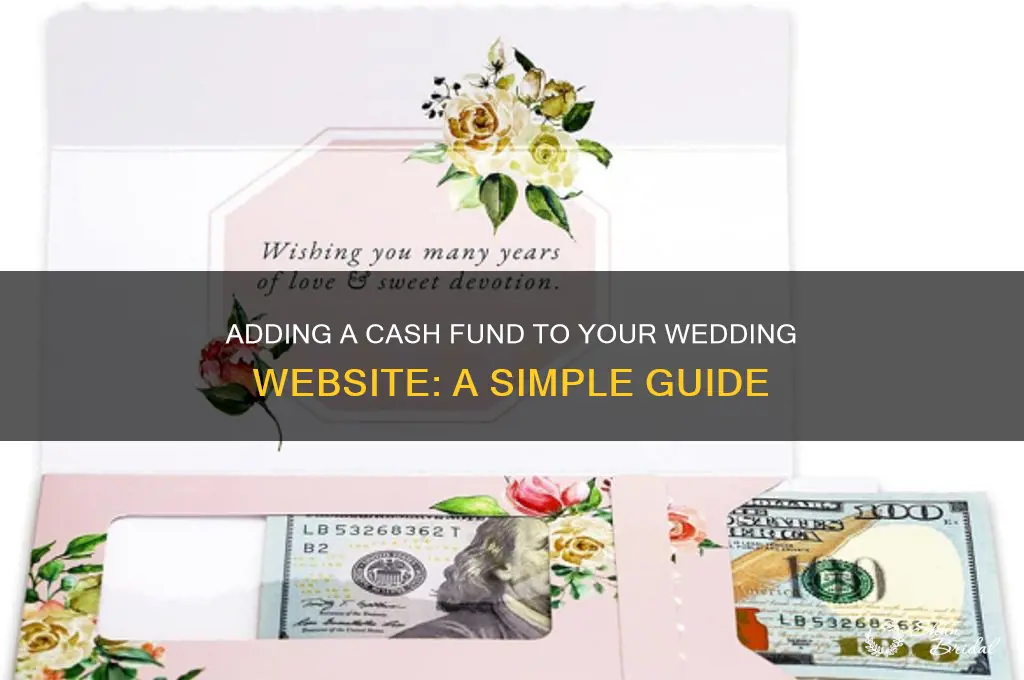 how to add cash fund to wedding website
