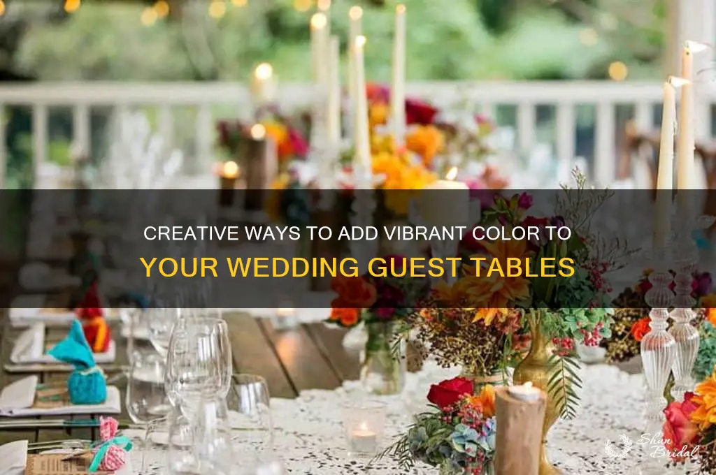 how to add color to wedding guet tables