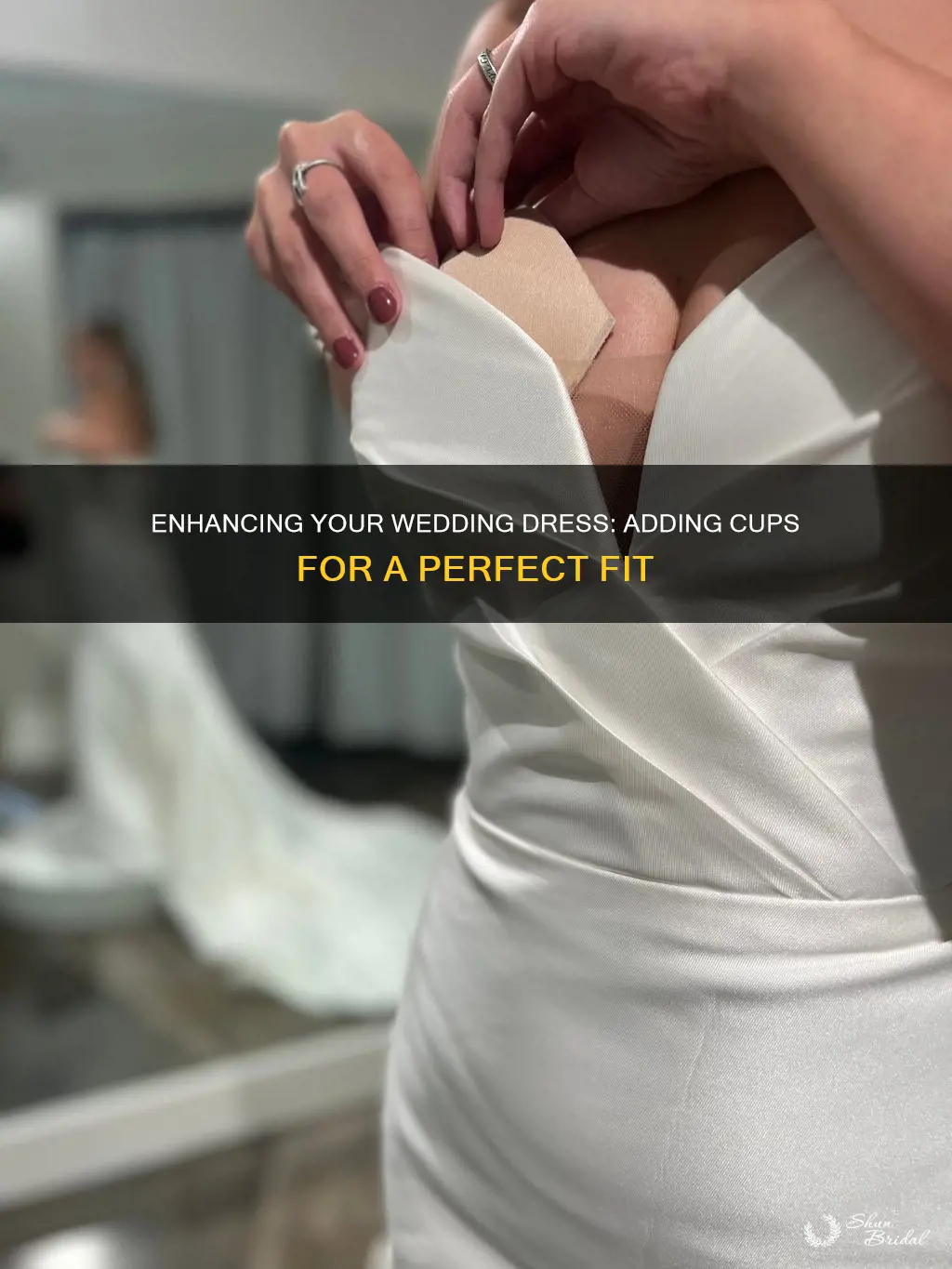 how to add cups to a wedding dress
