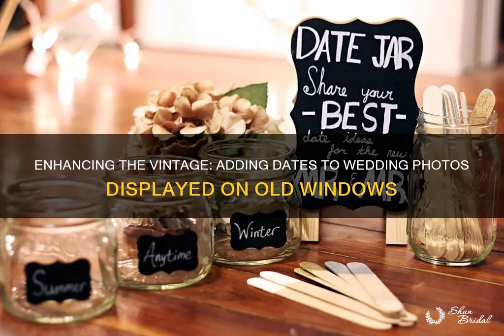 how to add dates beside wedding picture on old window